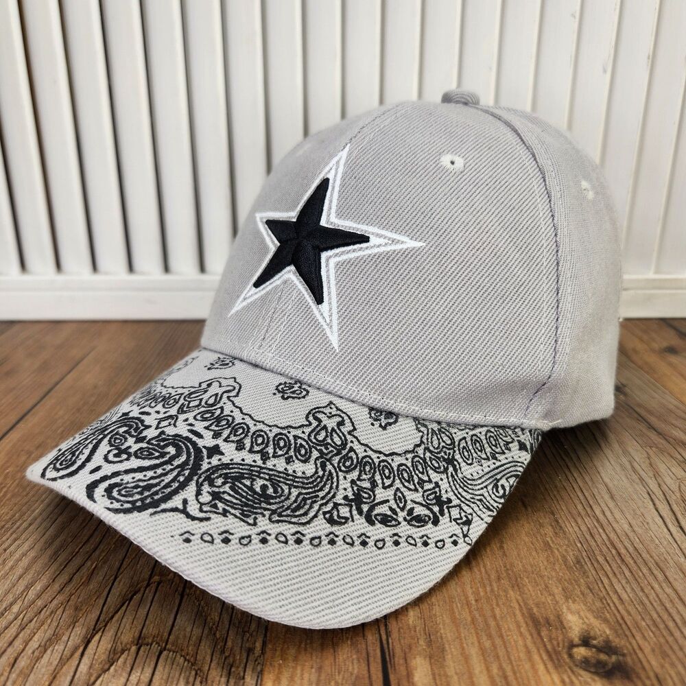 Dallas Cowboys WUKE Snapback Hat Cap Gray Paisley Bill NFL Football Star Texas